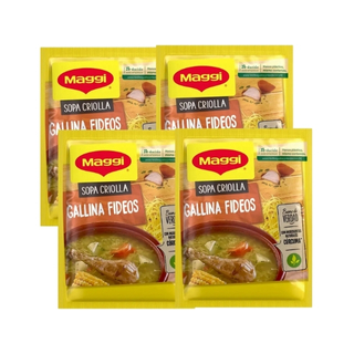 Sopa Gallina Criolla Con Fideos Maggi 60 gramos 4 Pack.