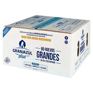 Huevos blancos grandes Granjazul 60 uds