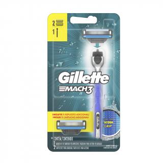 Máquina Para Afeitar Recargable Gillette Mach3 Aqua-grip 360° + 2 repuestos
