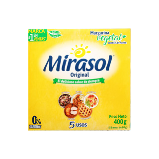 Margarina vegetal original 0% colesterol 5 barras 400gramos