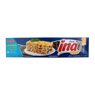 Pasta Lasaña Ina Lista para Hornear 400 Gr