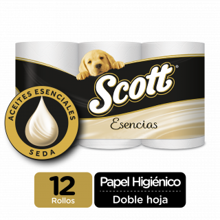 Papel Higiénico Scott Esencias Doble Hoja 12 Rollos