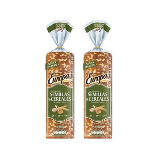 Pan integral semillas y cereales Europa 670 gramos 2 pack