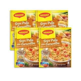 Sopa Pollo Con Caracolitos Maggi 57 Gramos 4 pack