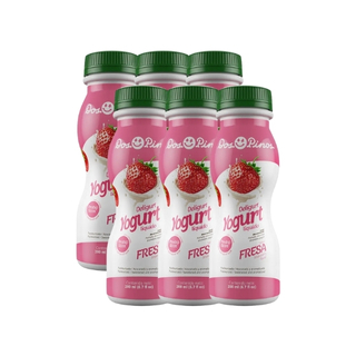 Yogurt líquido sabor fresa botella Dos Pinos 200 ml 6 pack