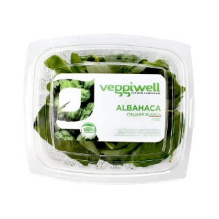 Veggiwell Albahaca Hidropónica Italiana Blanca 1 oz. Clamshell