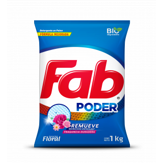 Detergente En Polvo Fab Paraiso Floral 1 kg.