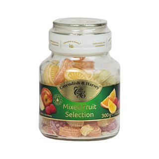 Caramelos Mixed Fruit Cereza, Limón, Naranja, Manzana Cavendish & Harvey 300 gramos jarra vidrio
