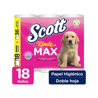 Papel Higiénico Scott Rindemax Doble Hoja, 18 Rollos de 420 Hojas