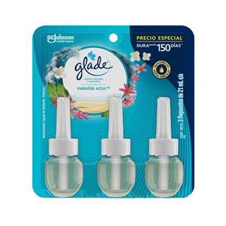 Aromatizante repuesto glade paraiso 3 pack 63 ml
