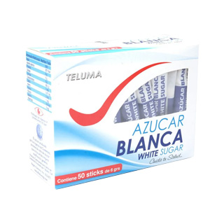 Azucar Blanca Teluma 50 Sticks 6 gramos