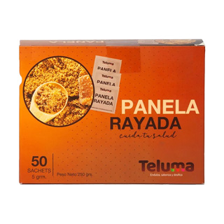 Panela Rallada Teluma 50 Sobres  5 gramos
