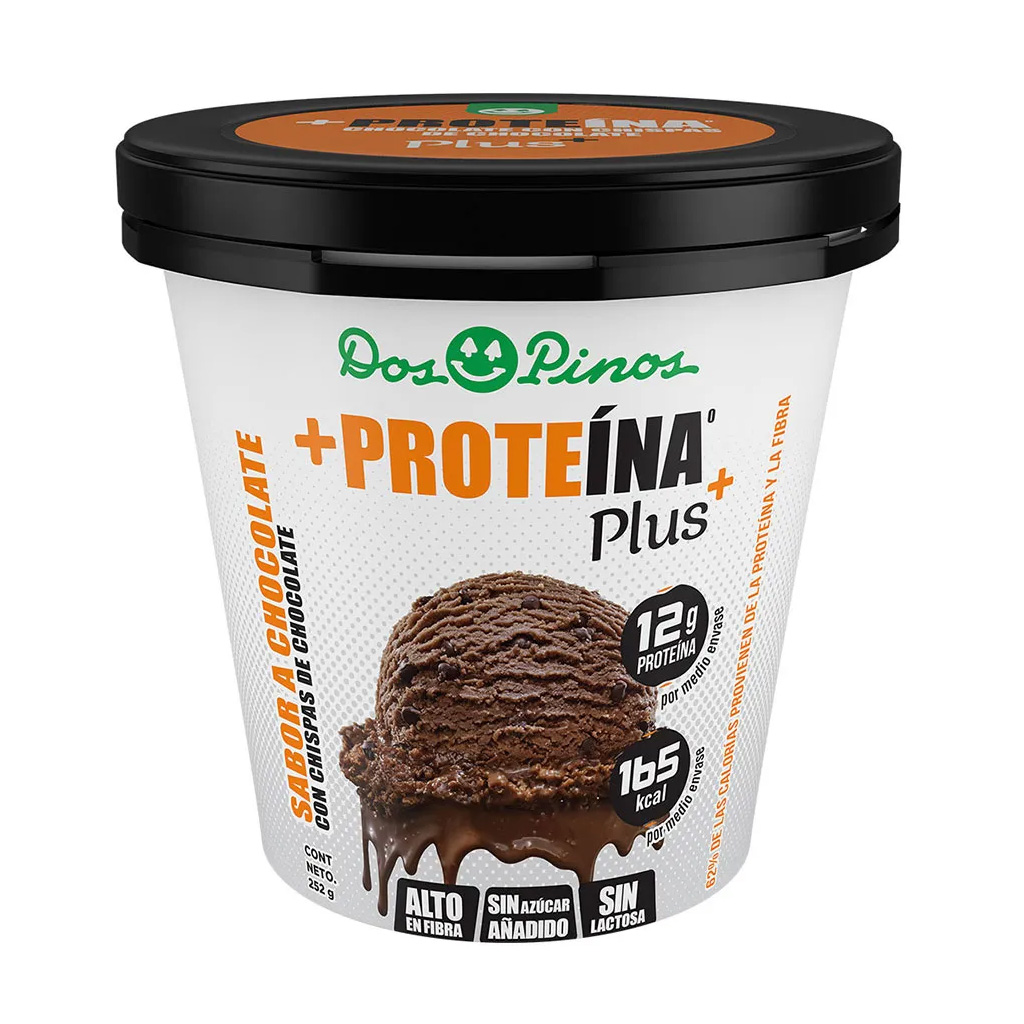 Helado Proteina Chocochips Dos Pinos 252 gramos.