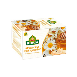 Té Manzanilla Miel y Jengibre Hindu 20 sobres
