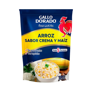 Arroz saborizado crema y maíz Gallo Dorado 250 g