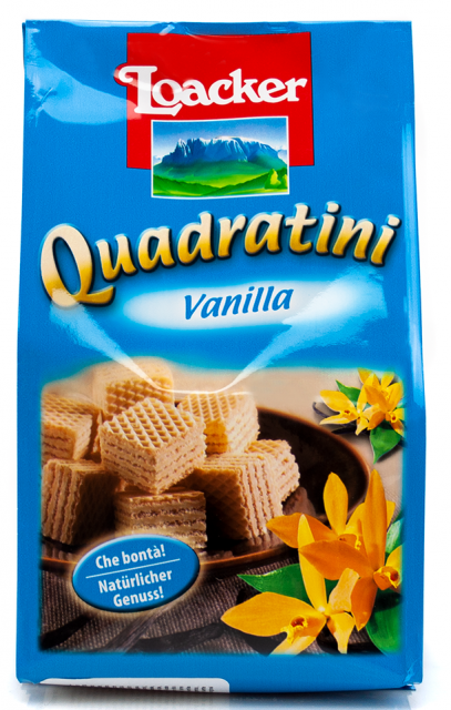Galletas waffle Quadratini vainilla Loacker 125 g LO002