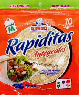 Tortillas rapiditas integral Bimbo 10 und 250 g