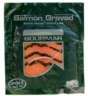 Salmón gravado rebanado con salsa Gourmar 3 oz