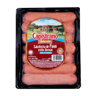 Salchicha de pavo estilo Alemán Capistrano 7 und 476 g 