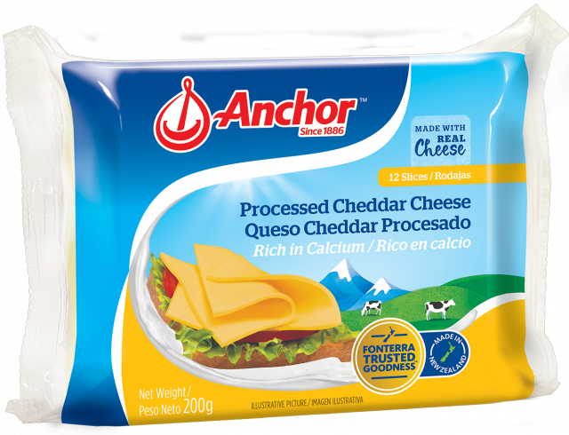 Queso cheddar amarillo Anchor rodajado 200 g 12 rodajas