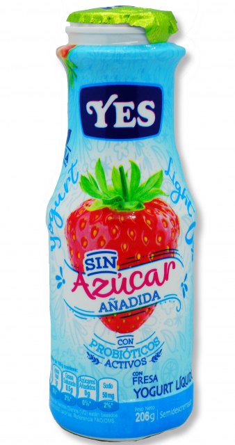 Yogurt líquido fresa light 0% azúcar Yes 206 g