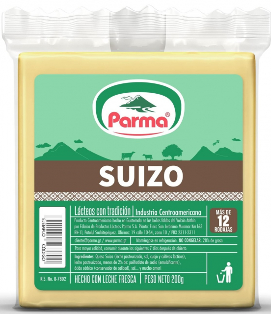 Queso Suizo Rodajado Fundido Parma 200 gr.