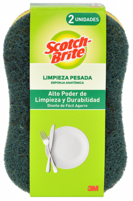 Esponja limpieza pesada anatómica Scotch-Brite® 2 und