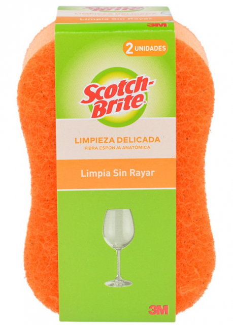 Esponja limpieza delicada cero rayas cocina Scotch-Brite® 2 und