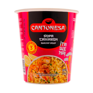 Sopa instantánea jumbo sabor camarón Cantonesa 75 gramos
