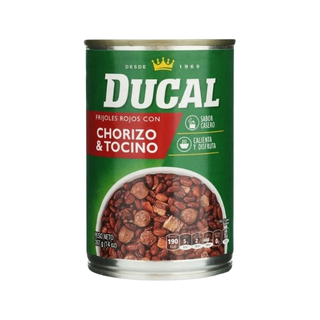 Frijol Rojo Chorizo & Tocino En Lata Ducal 397 gr.