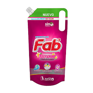 Detergente Líquido Doypack Flores Para Mis Amores Toque Suavizante Fab 1lt.