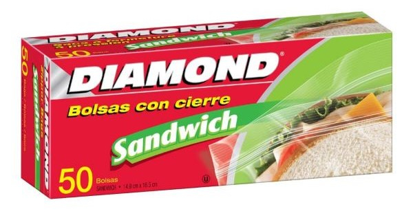 Bolsas para sandwich zipper Diamond 50 und