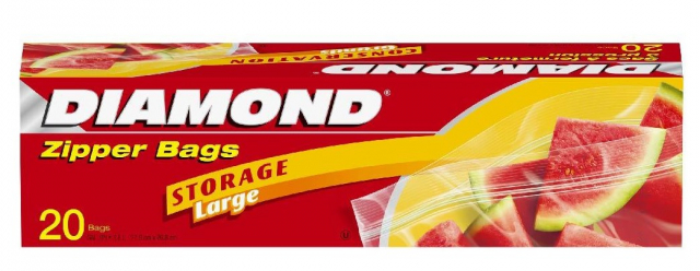 Bolsas Para Alimentos Zipper Grande Diamond 20 un.