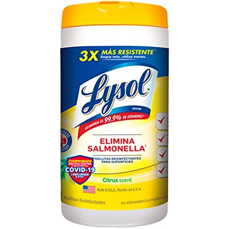 Toallas desinfectantes citrus Lysol 80 u