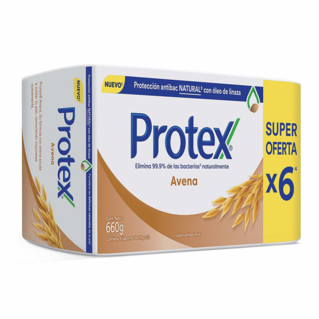 Protex Avena Jabón Antibacterial 110 gr. 6 Pack