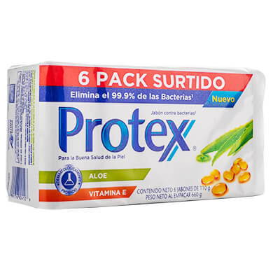 Jabón de Tocador Antibacterial Protex Mix 110 g 6 Pack