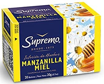 Té Manzanilla Miel Supremo 20 sobres.