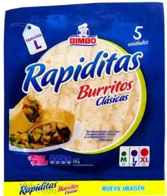 Tortillas rapiditas Burritos clásicas Bimbo 250 g