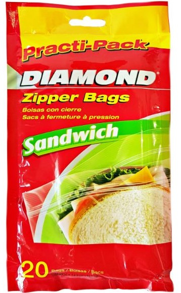 Bolsas para sandwich zipper Diamond 20 und