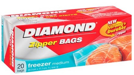 Bolsas para alimentos congelar zipper mediana Diamond 20 und