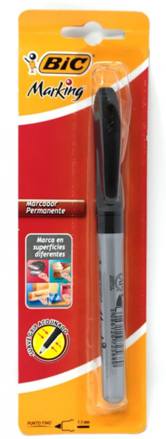 Marcador permanente negro Bic 1 und