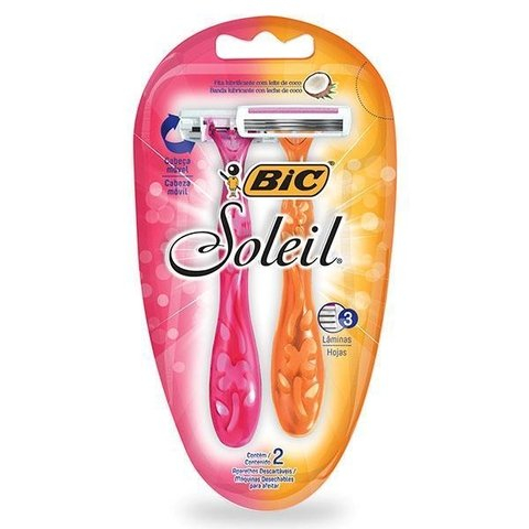 Rasuradora Soleil Bic Rosa - Naranja 2 un.
