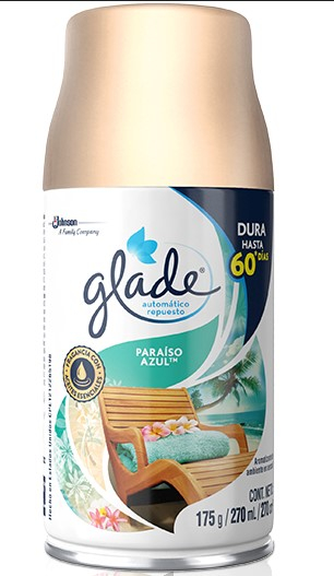 Repuesto Glade automático paraiso azul 175 g