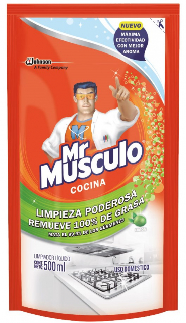 Limpiador antigrasa bolsa limon Mr. Músculo 500 ml