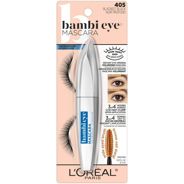 Máscara de pestañas Bambi waterproof color negro Loreal 1 und