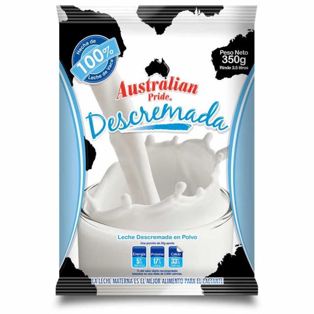 Leche en polvo descremada Australian 350 gramos