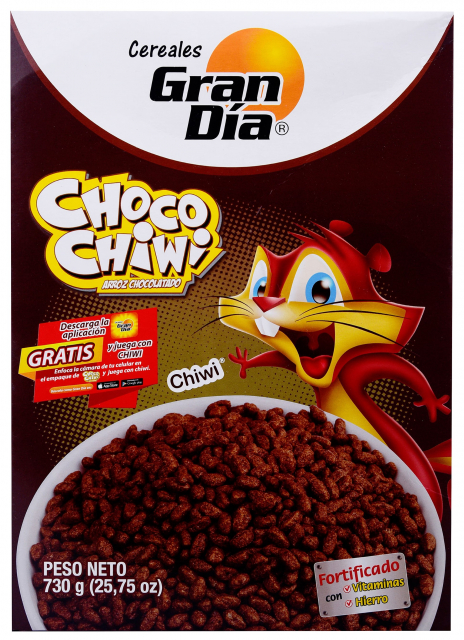 Cereal choco chiwi, arroz chocolatado Gran Día 690 g