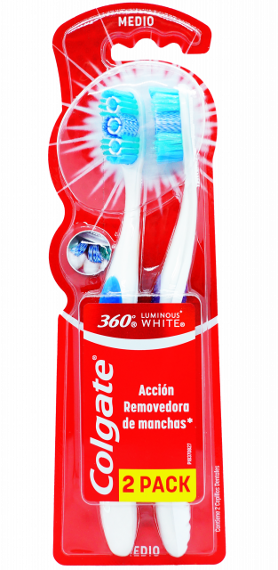 Cepillo Dental Colgate 360° Luminous White 2 Pack