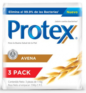 Protex Avena Jabón Anti Bacterial 3 Pack 110 gr.
