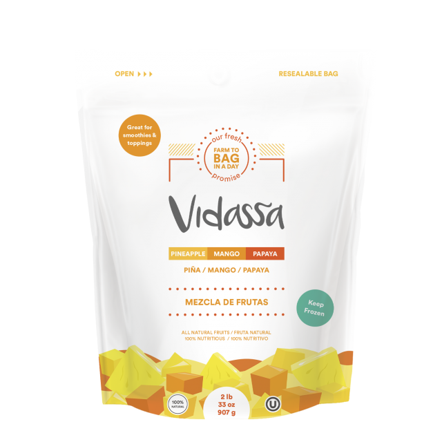 Mezcla de fruta mango, piña y papaya Vidassa 2 lbs